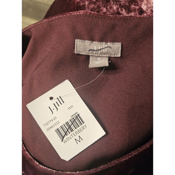 J. JILL (NEW) Velvet Winterberry Silk Blend Sleeveless Dress - Picture 6 of 6